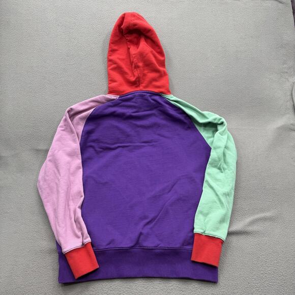 Teddy Fresh Hoodie Mens Small Purple Colorblock Raglan 100% Cotton Sweatshirt - Picture 2 of 10